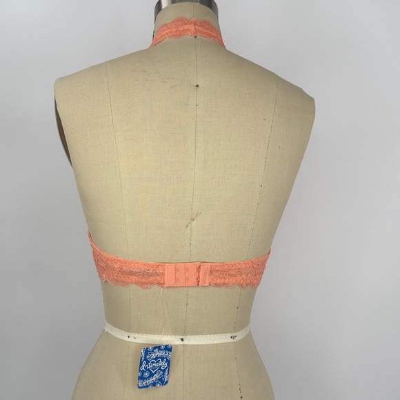 NWT Free People Galloon Lace Halter Bra in Light Orange Size Small - Picture 6 of 7